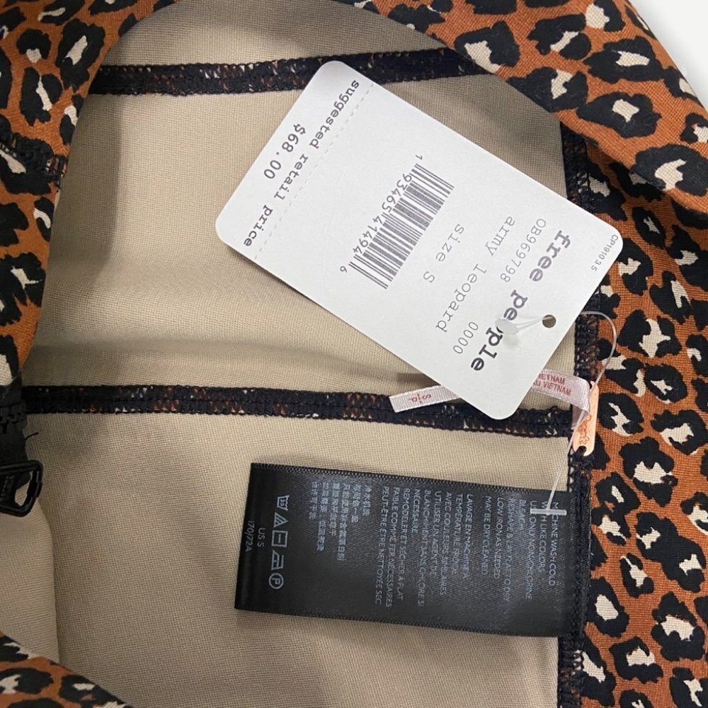 Nwt Free People Leopard Print Lucky Strike Bike Shorts Size Small New With Tags - Picture 9 of 10